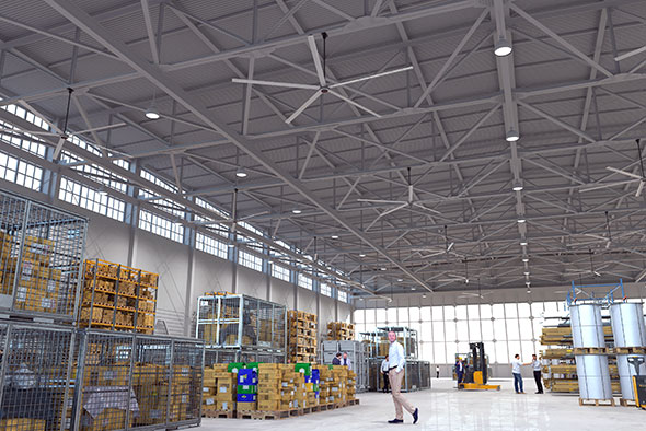 HVLS 风机是最节能的通风解决方案,已经成为绿色建筑运动中的一个关键角色。